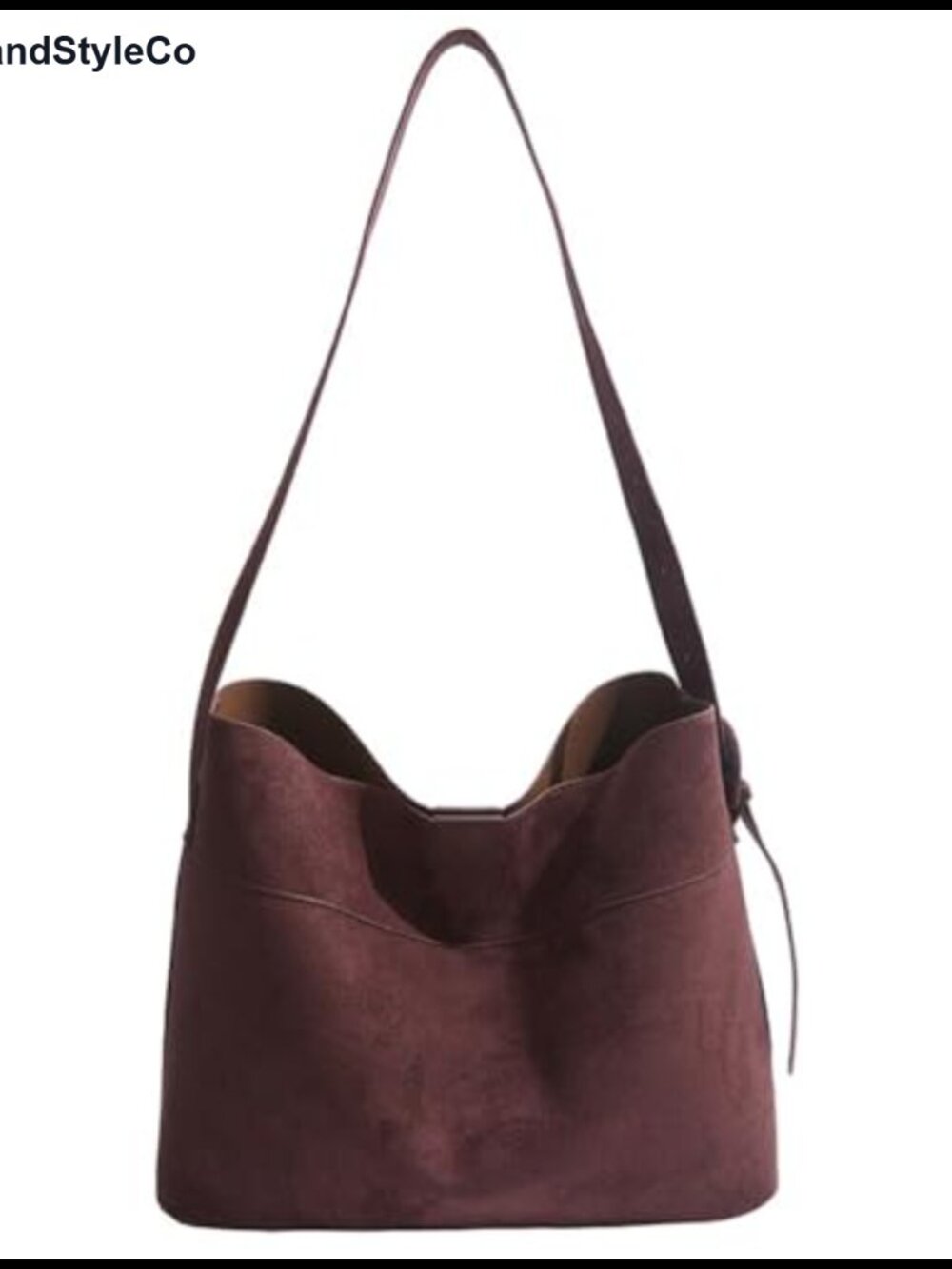 Suede Bucket Bag Slouchy Shoulder Hobo Retro Purse Work Travel Tote Handbag